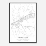 Vintage Hurricane West Virginia Map Poster, Modern Home Decor Wall Pertaining To Map Of Hurricane West Virginia