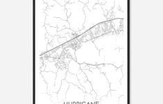 Vintage Hurricane West Virginia Map Poster, Modern Home Decor Wall pertaining to Map Of Hurricane West Virginia