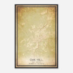Vintage Oak Hill West Virginia Map Poster, Modern Home Decor Wall Art Print    Custom Maps & Posters In Oak Hill West Virginia Map