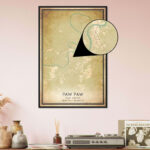 Vintage Paw Paw West Virginia Map Poster, Paw Paw Wv City Road Wall Art  Print   Custom Maps & Posters Throughout Paw Paw West Virginia Map