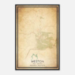 Vintage Weston West Virginia Map Poster, Weston Wv City Road Wall Art Print    Custom Maps & Posters Intended For Map Of Weston West Virginia