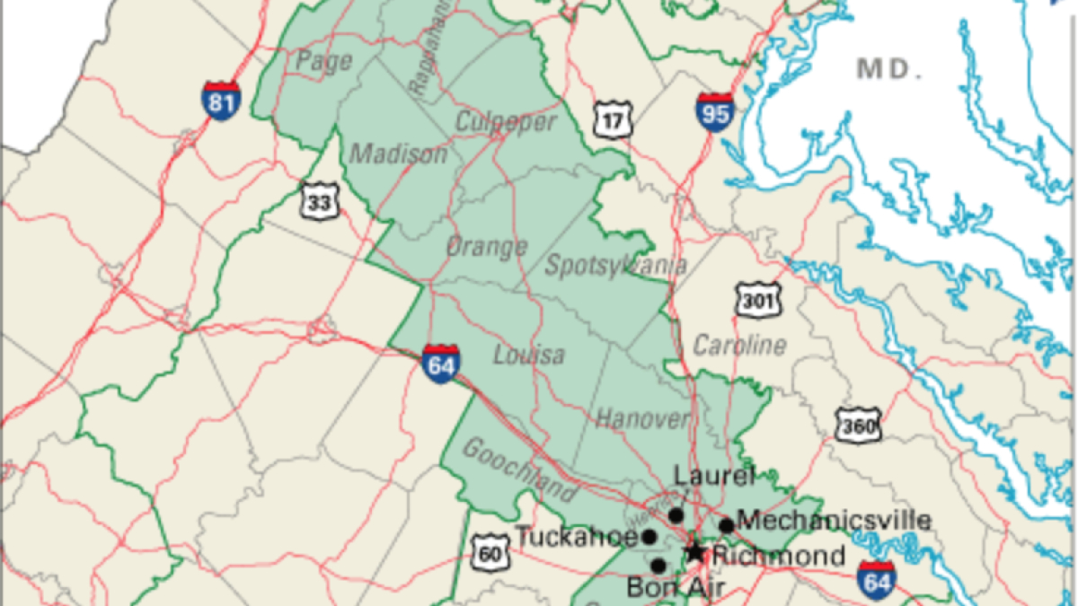 Virginia 7Th Congressional District inside 7th Congressional District Virginia Map