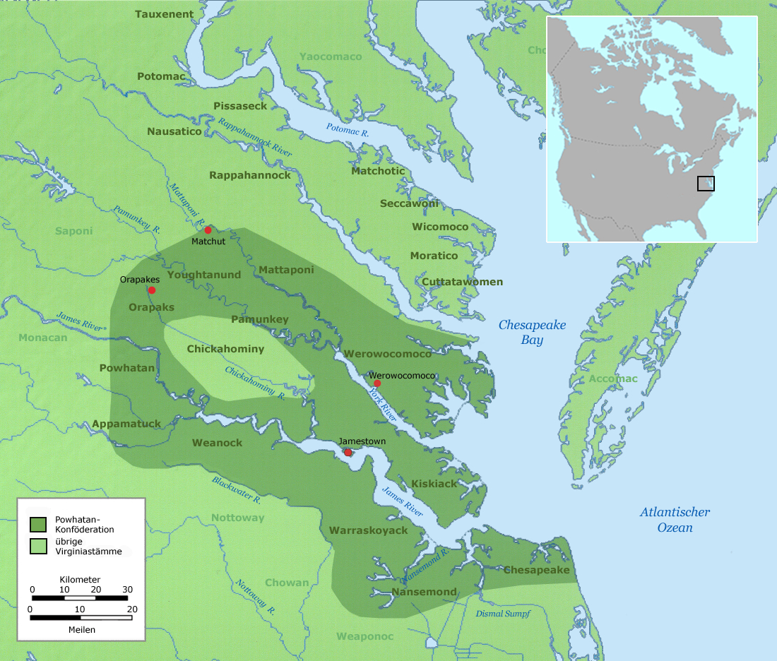Virginia-Algonkin – Wikipedia inside Map of Virginia Indian Tribes