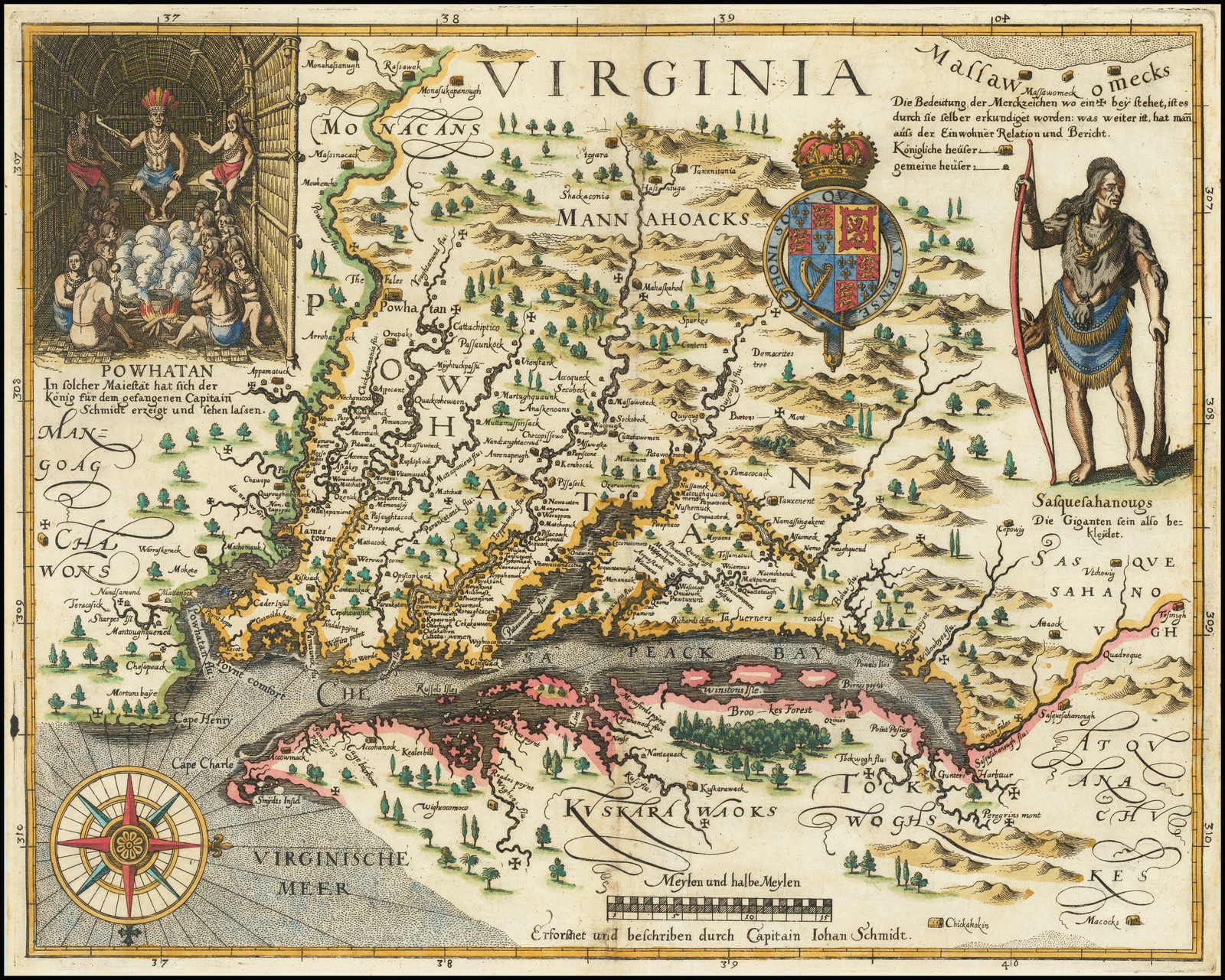 Virginia . . . - Barry Lawrence Ruderman Antique Maps Inc. inside Map of Virginia in 1600