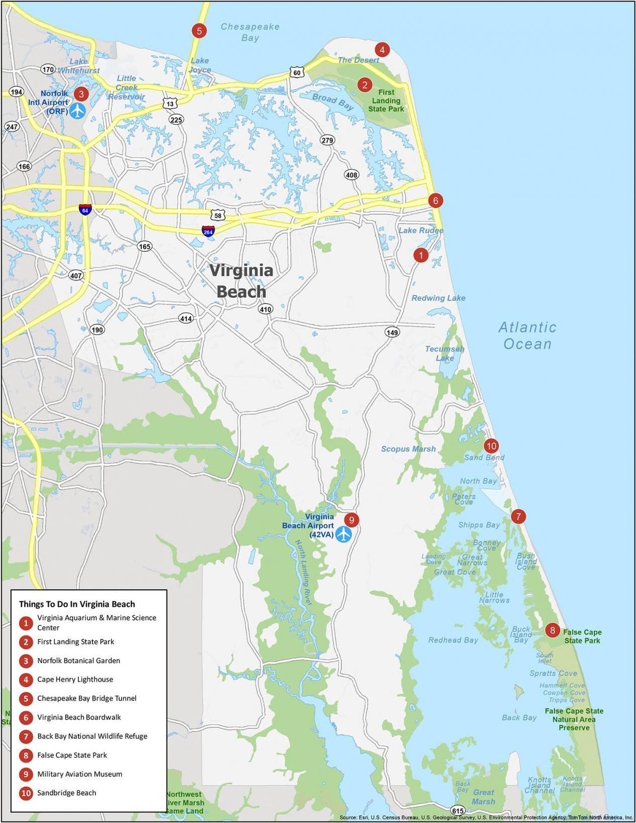 Virginia Beach Map, Virginia - Gis Geography in Street Map Of Virginia Beach