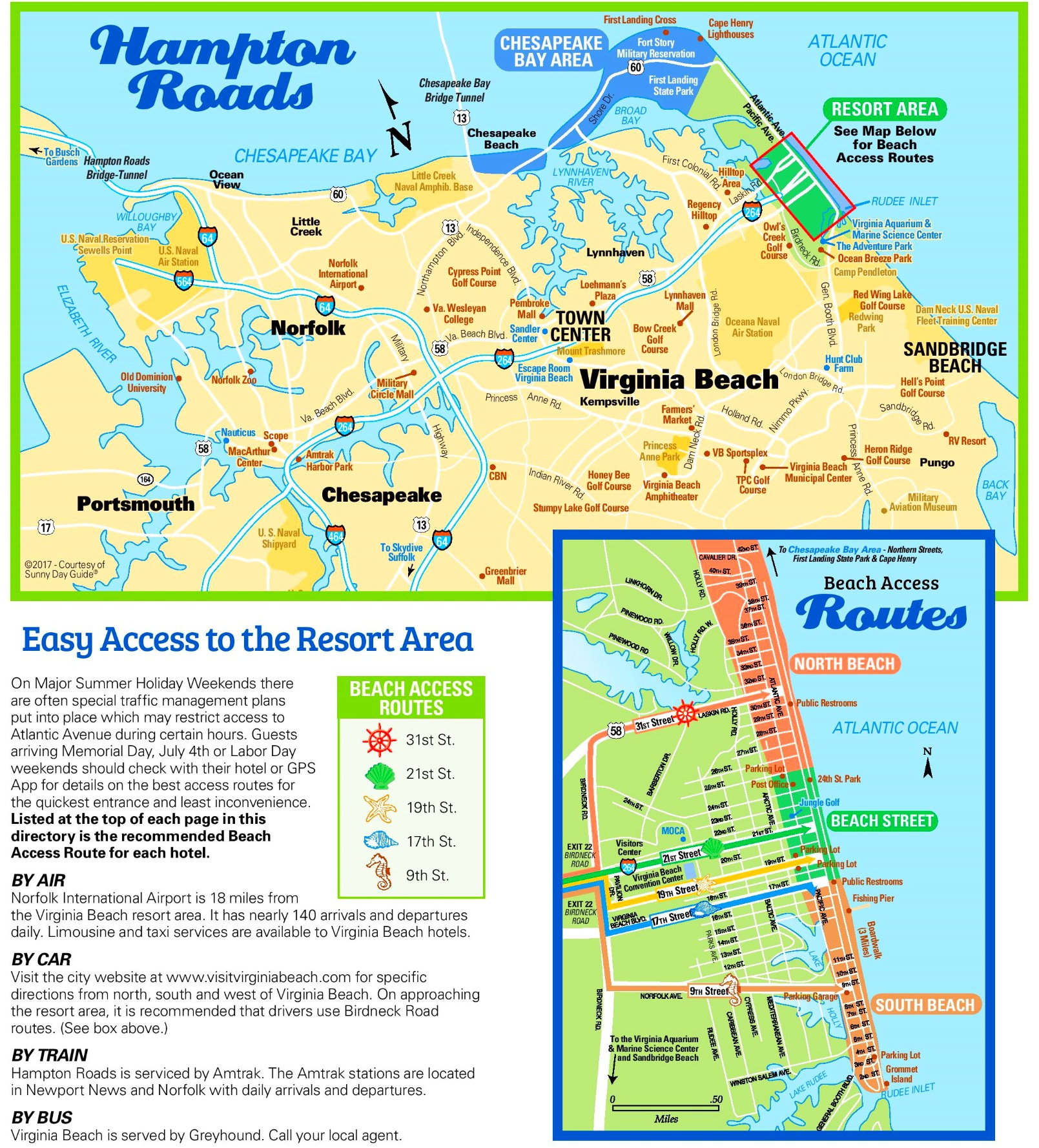 Virginia Beach Tourist Map - Ontheworldmap with Virginia Beach Map With Hotels