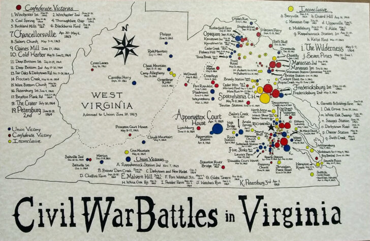 Map of Virginia Civil War