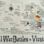 Virginia Civil War Map   Etsy Regarding Civil War Battles Virginia Map
