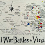 Virginia Civil War Map   Etsy With Map Of Virginia Civil War Battles