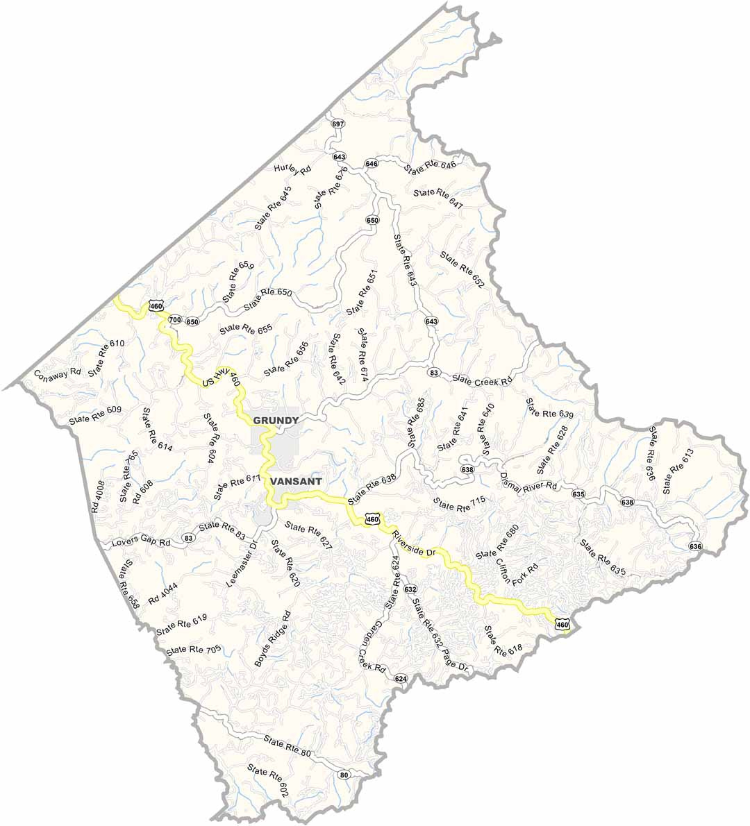 Virginia Counties Archives - Page 2 Of 9 - Us County Maps for Map Of Buchanan County Virginia