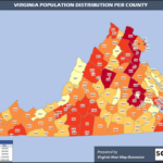 Virginia County Map And Population List In Excel Pertaining To Population Density Map Of Virginia