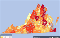 Virginia County Map And Population List In Excel pertaining to Population Density Map of Virginia