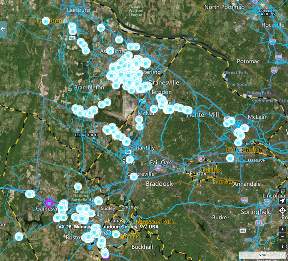 Virginia Data Center Analysis within Data Centers in Virginia Map