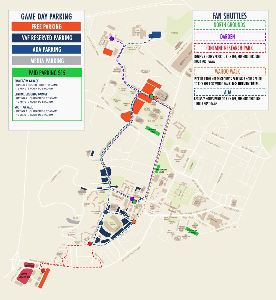 Virginia Football | 6,700-Square-Foot Videoboard Headlines 2024 throughout University Of Virginia Football Parking Map