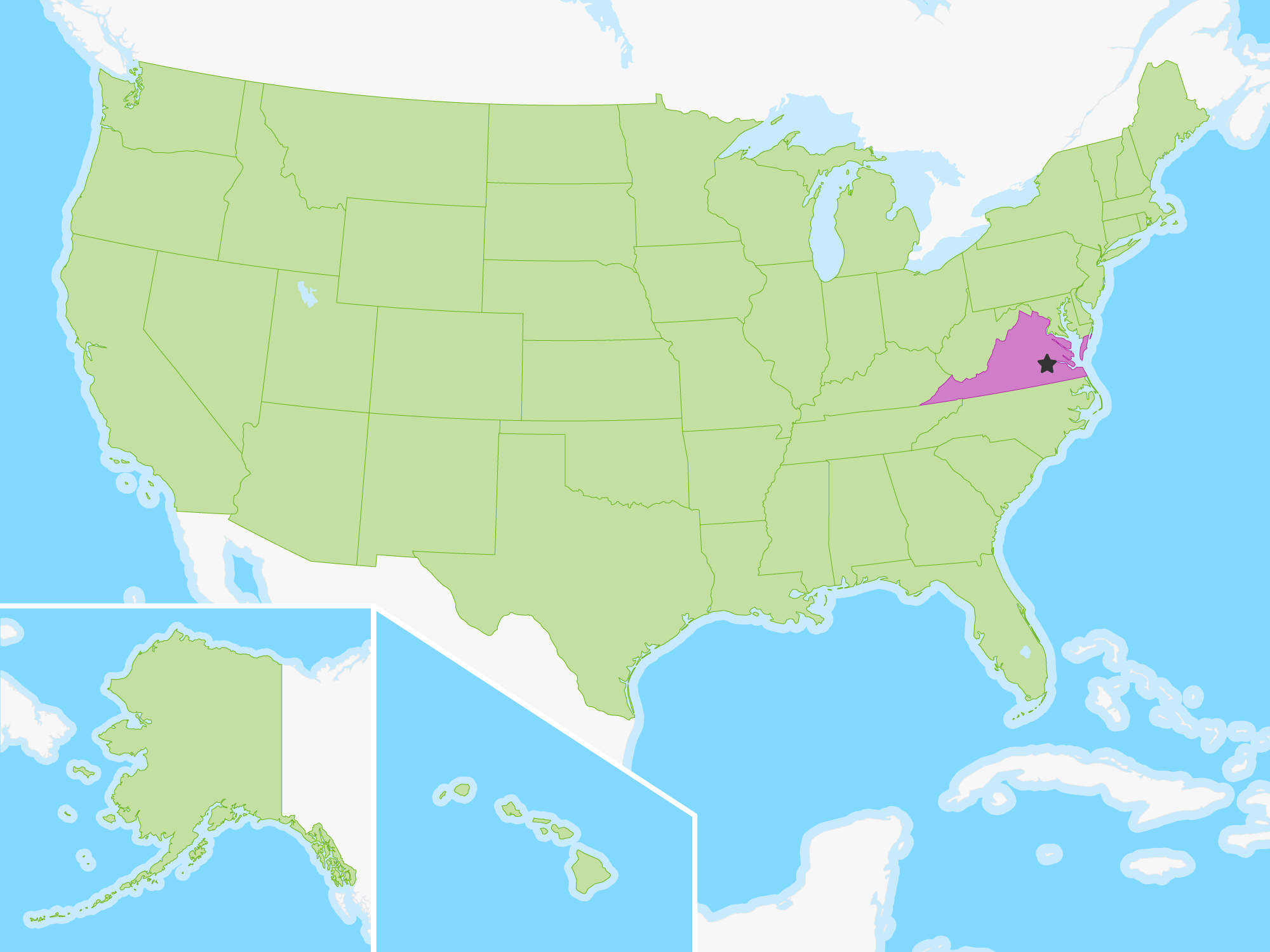 Virginia | Free Study Maps intended for Virginia In The Us Map