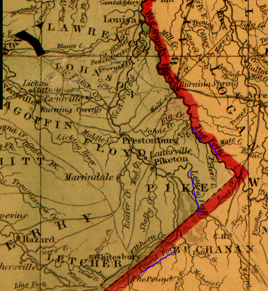 Virginia-Kentucky Boundary in Map Of West Virginia And Kentucky Border