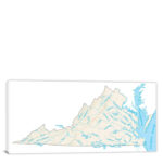 Virginia Lakes And Rivers Map, 2022   Canvas Wrap Intended For Map Of Lakes In Virginia