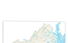 Virginia-Lakes And Rivers Map, 2022 - Canvas Wrap intended for Map Of Lakes In Virginia