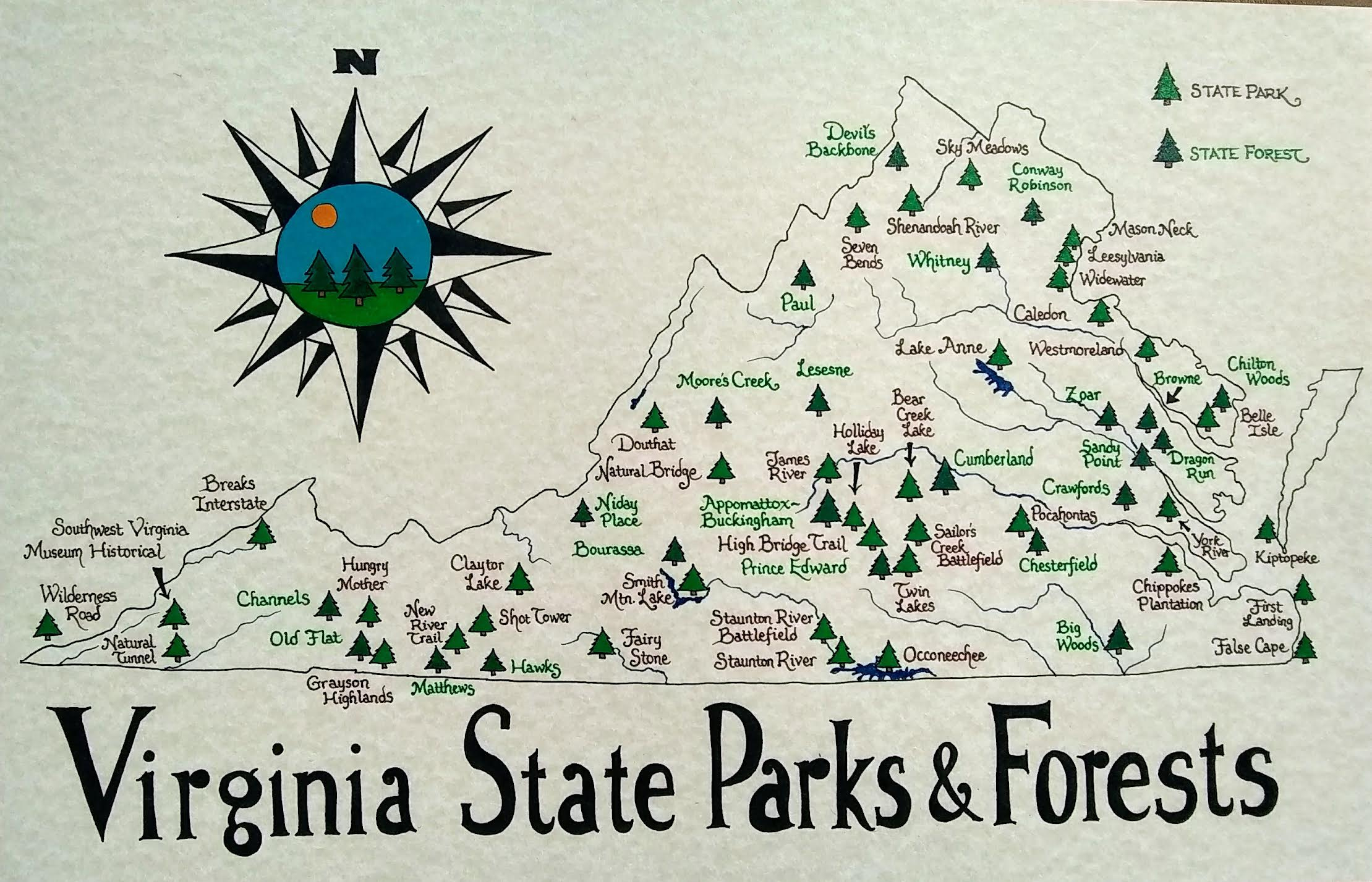 Virginia Map - State Parks for Virginia State Parks Map