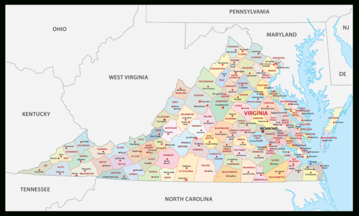 County and City Map of Virginia