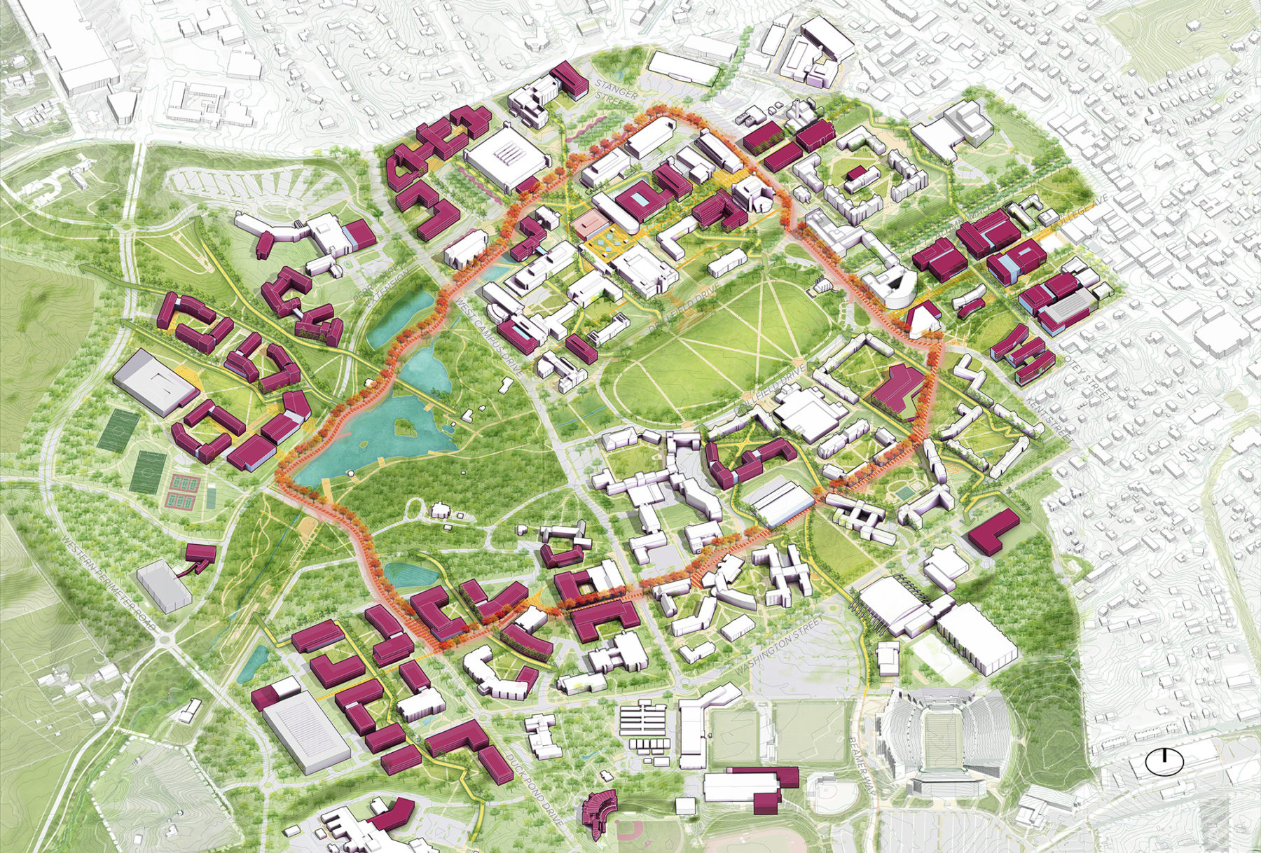 Virginia Polytechnic Institute And State University Campus Master throughout Map of Virginia Tech University Campus
