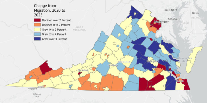 Population Density Map of Virginia