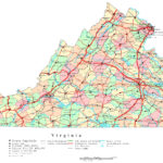 Virginia Printable Map Pertaining To Political Map Of Virginia With Cities