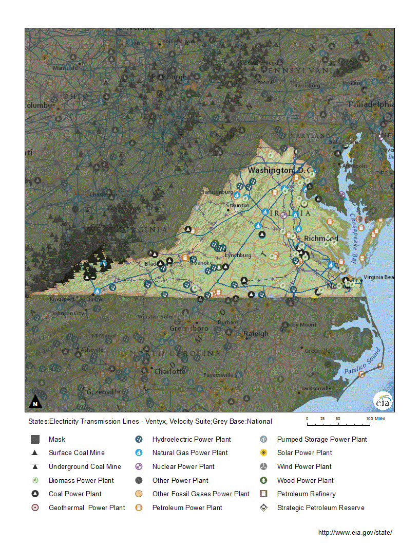 Virginia Profile inside Virginia Nuclear Power Plants Map