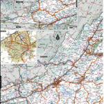 Virginia State Highway Map With Truck Routes Area Town Roads Map Intended For Virginia Truck Restricted Routes Map