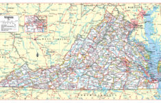Virginia State Wall Map Large Print Poster throughout State Of Virginia On The Map