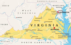 Virginia, Va, Politische Karte. Commonwealth Von Virginia. Staat in Political Map Of Virginia State