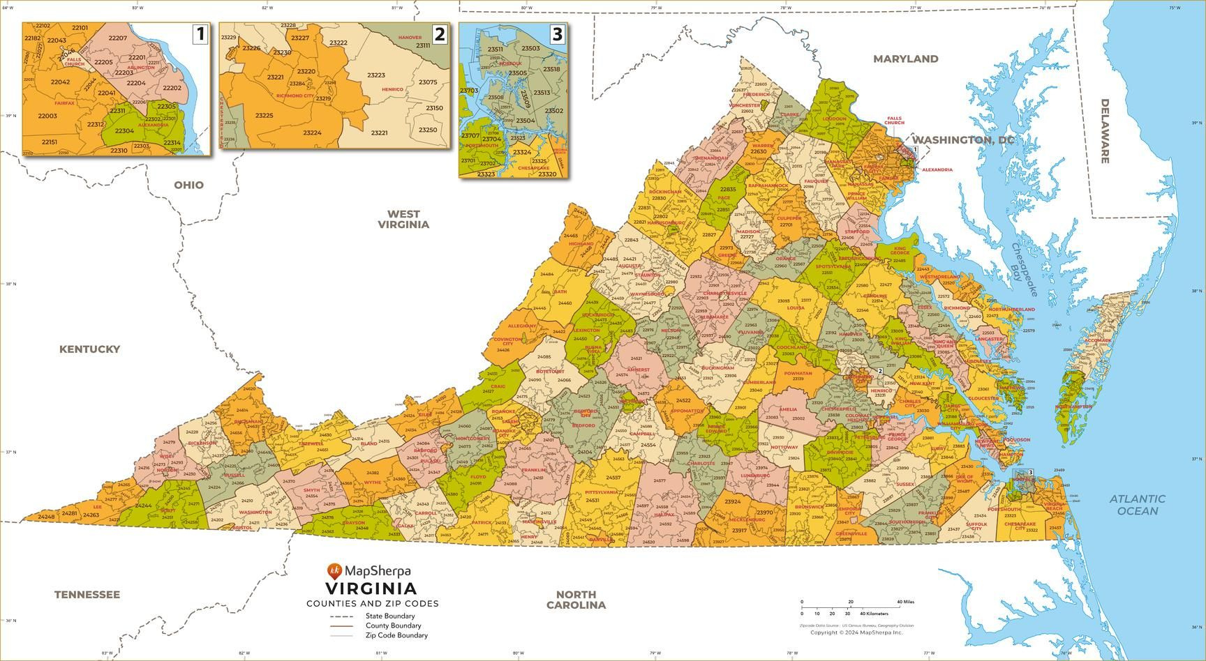 Virginia Zip Code Map With Counties - Extra Large | Stanfords intended for Zip Code Map For Virginia