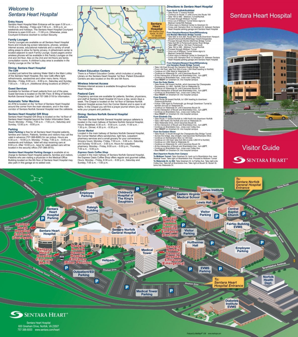 Visitor Guide And Heart Hospital Map - Sentara pertaining to Sentara Virginia Beach General Hospital Map