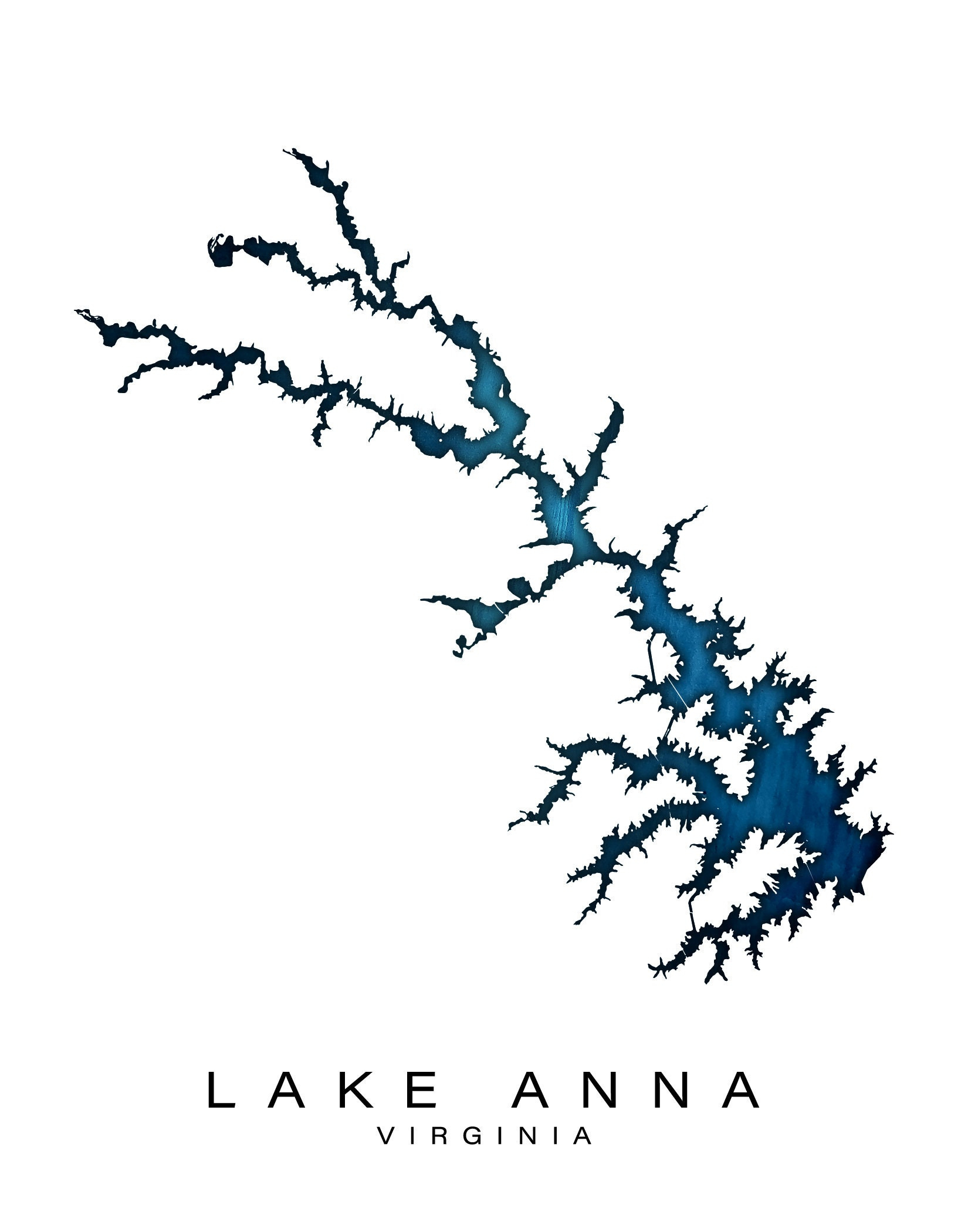 Wall Art Map Print Of Lake Anna, Virginia!!! - Etsy intended for Map of Lake Anna Virginia