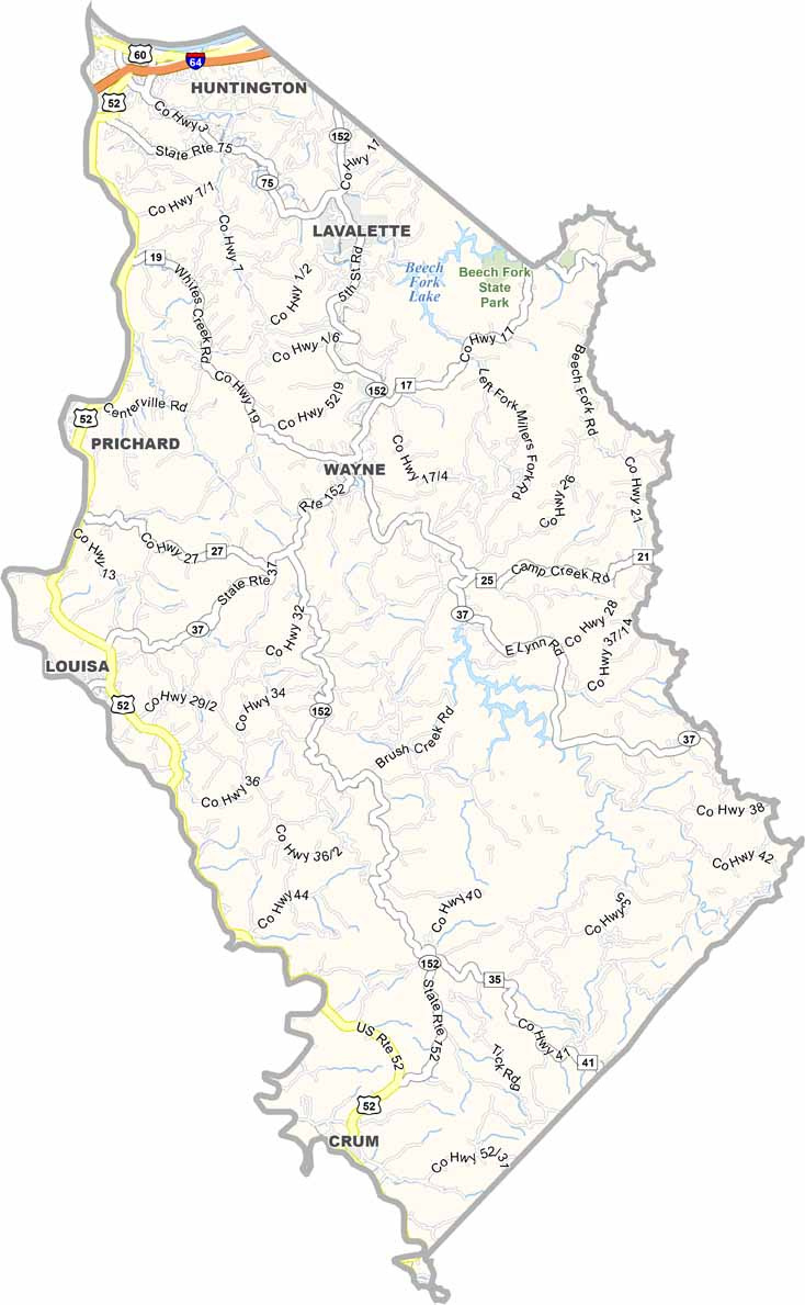 Wayne County Map, West Virginia - Us County Maps with Wayne County West Virginia Map
