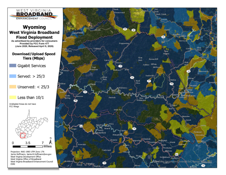 Fiber Internet in West Virginia Map