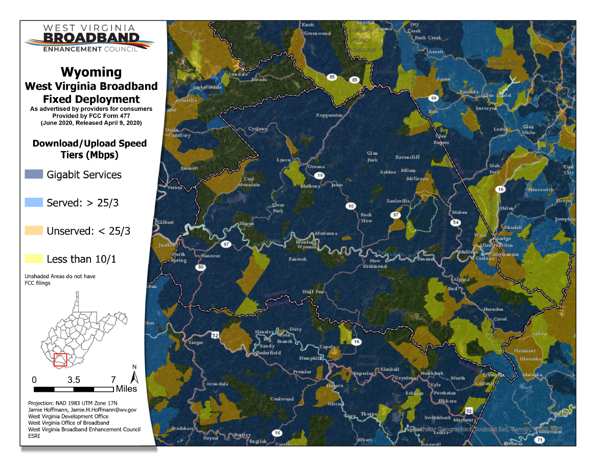 West Virginia Broadband Fixed Speedscounty - Wv Broadband : Wv inside Fiber Internet in West Virginia Map