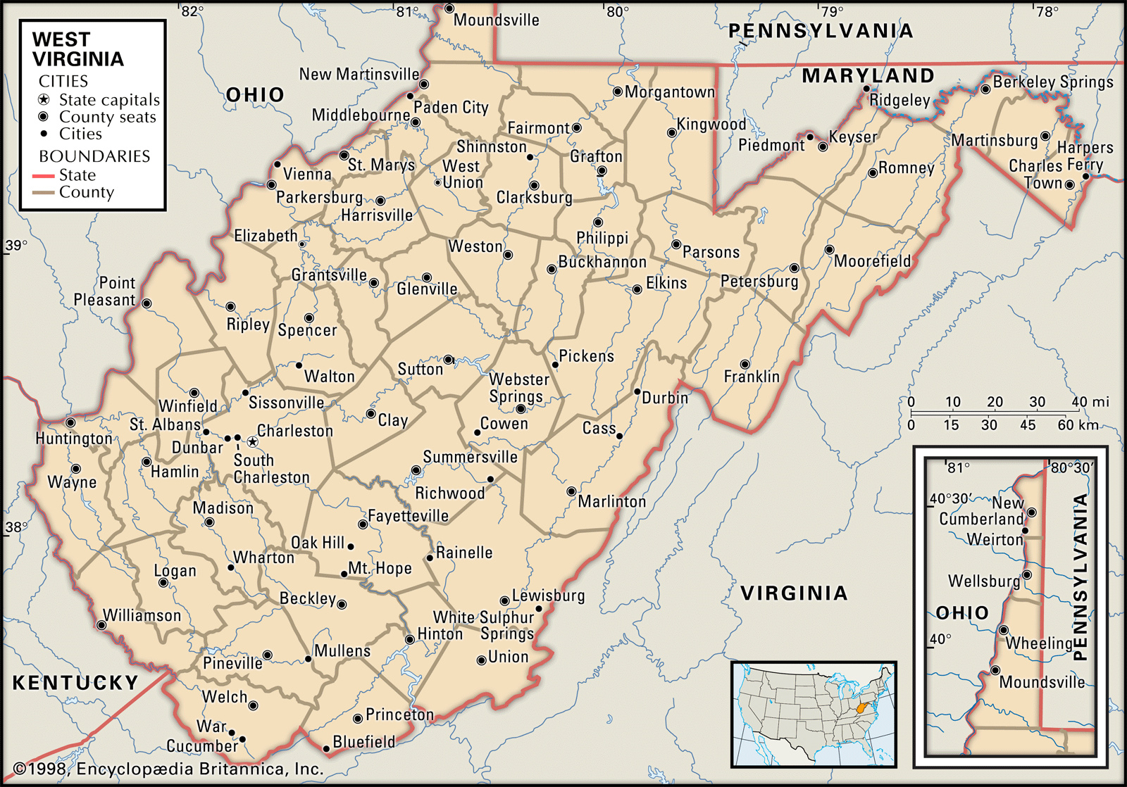 West Virginia | Capital, Population, Map, History, &amp;amp; Facts regarding West Virginia Map Of State