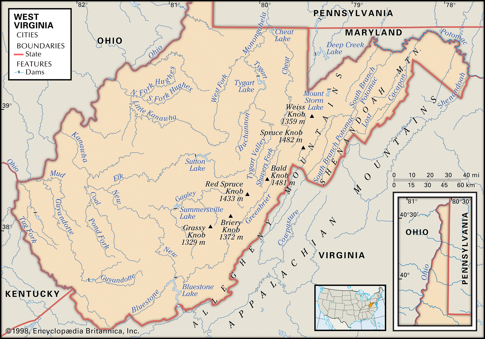 West Virginia | Capital, Population, Map, History, &amp;amp; Facts throughout Geographical Map Of West Virginia