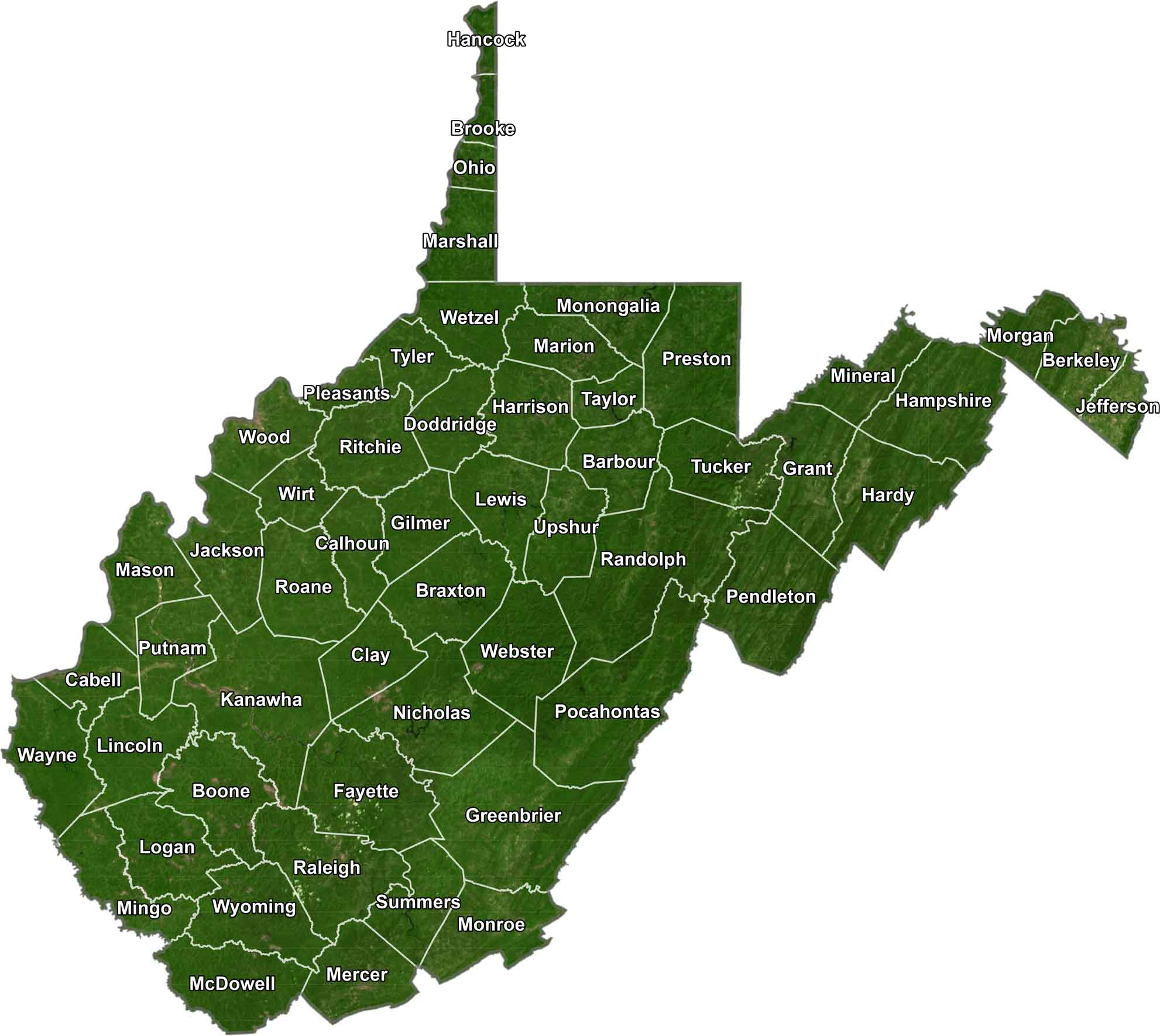 West Virginia County Map - Us County Maps inside Simple Map of West Virginia