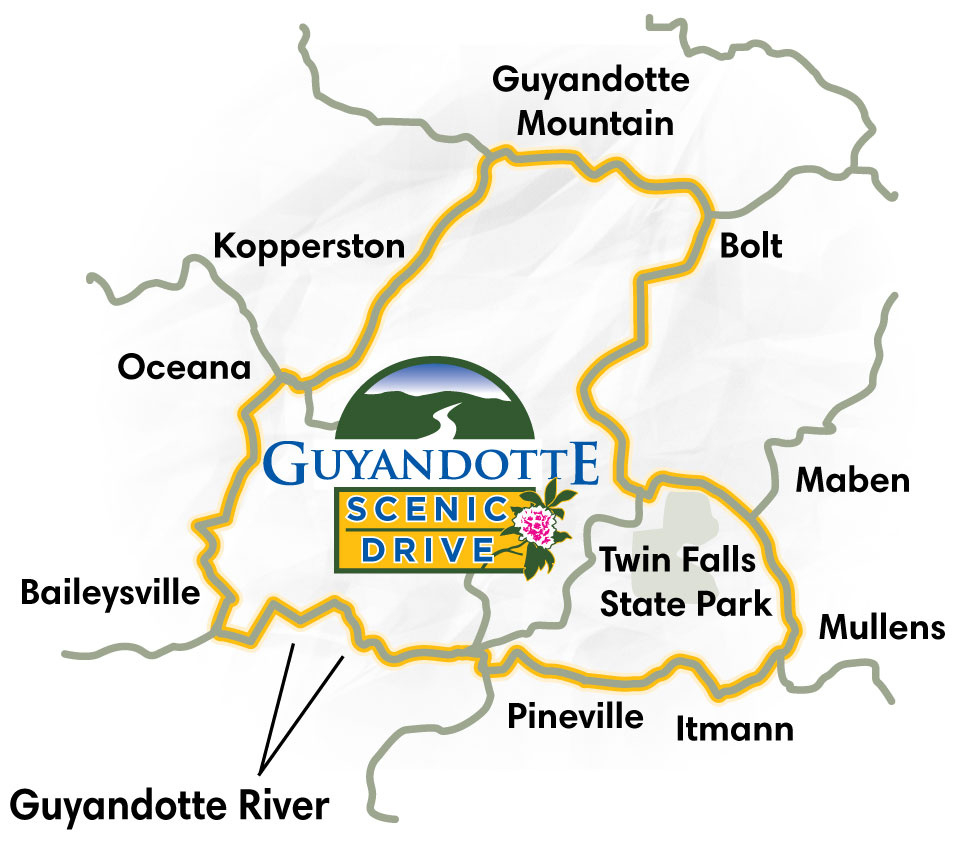 West Virginia Cvb inside West Virginia Scenic Drives Map