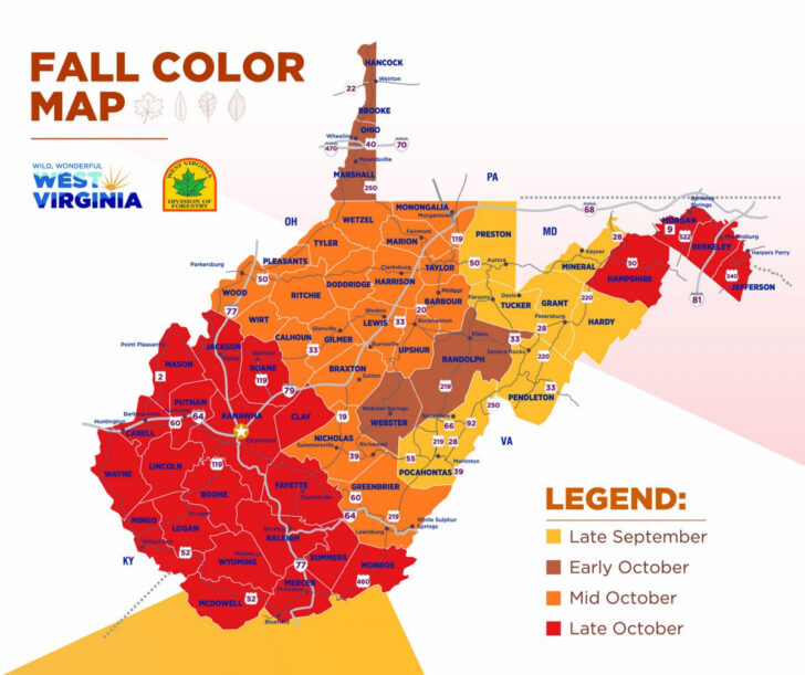 West Virginia Leaf Peeping Map