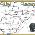 West Virginia Map Postcard With Bear Continental Unposted B38 | Ebay Pertaining To Bears In West Virginia Map