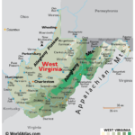 West Virginia Maps & Facts   World Atlas In Map Of West Virginia And Kentucky Border