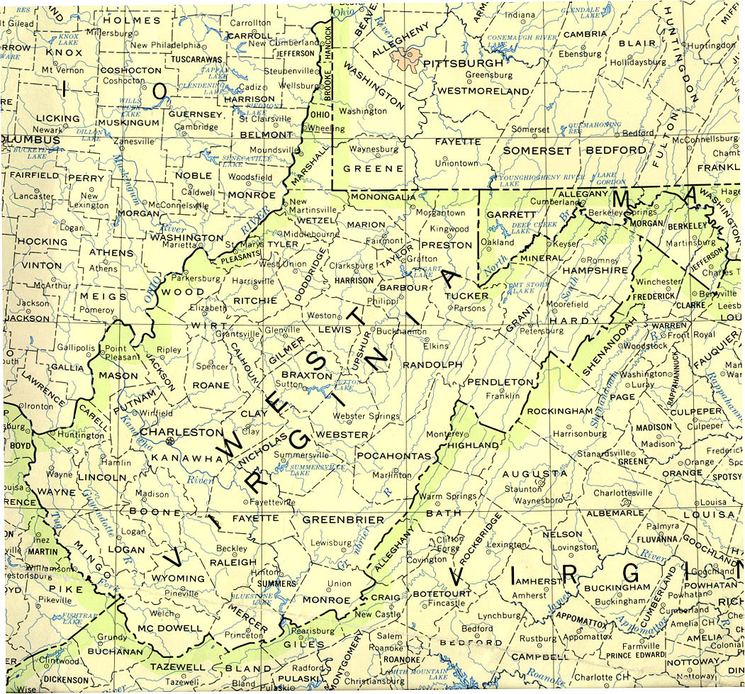 West Virginia Maps - Perry-Castañeda Map Collection - Ut Library in Map Of Ohio And West Virginia Border