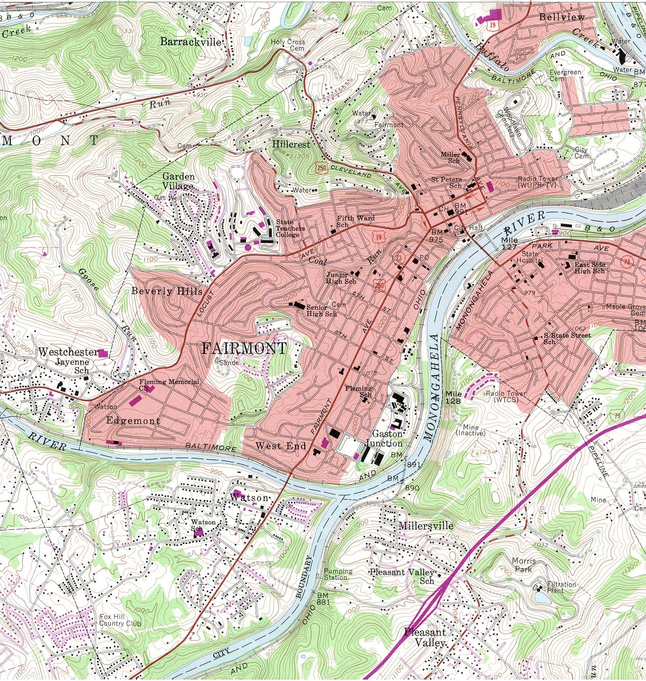 West Virginia Maps - Perry-Castañeda Map Collection - Ut Library pertaining to Map of Fairmont West Virginia