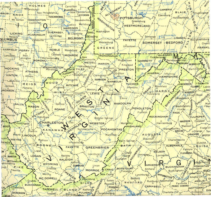 Map of Ohio West Virginia