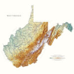 West Virginia, Physical, Laminated Wall Mapraven Maps Throughout Geographical Map Of West Virginia