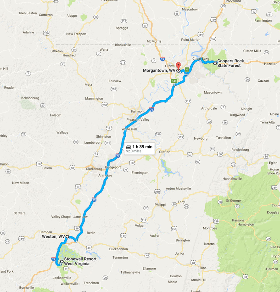 West Virginia Road Trip: Country Roads, Take Me Home - Camels in West Virginia Road Trip Map