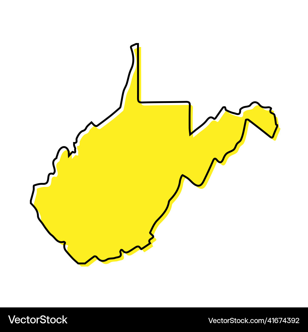 West Virginia State Outline Map Royalty Free Vector Image regarding Blank Map of West Virginia